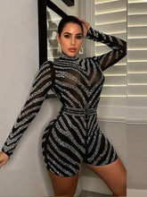 Black Glitter Mini Jumpsuit
