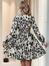Shirred Dress Black and White