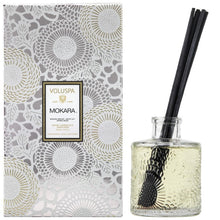 Embossed clear glass jar scented reed oil diffuser  voluspa