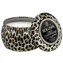 voluspa maison noir mini tin candle crisp champagne