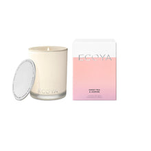 ecoya soy wax candle in modern glass jar