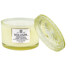 voluspa peruvian lime jardin jar candle cut glass lid